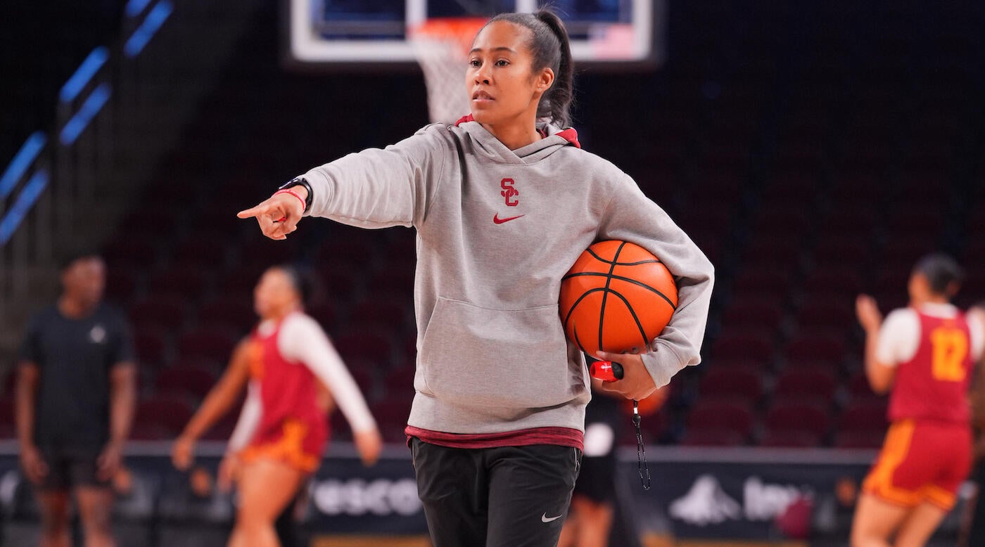 USC assistant Courtney Jaco talks recruiting Kiki Iriafen and becoming the Trojans’ ‘rising star’