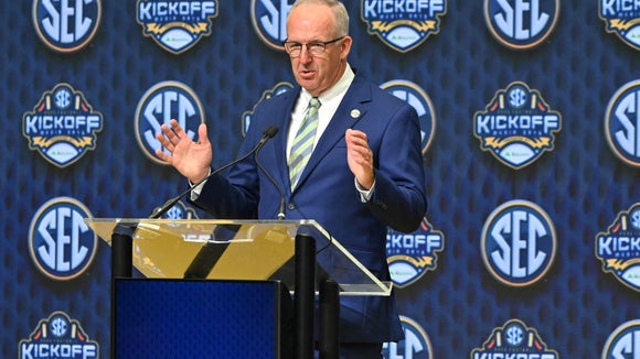 Greg Sankey speaks with CBS Sports at SEC Media Days