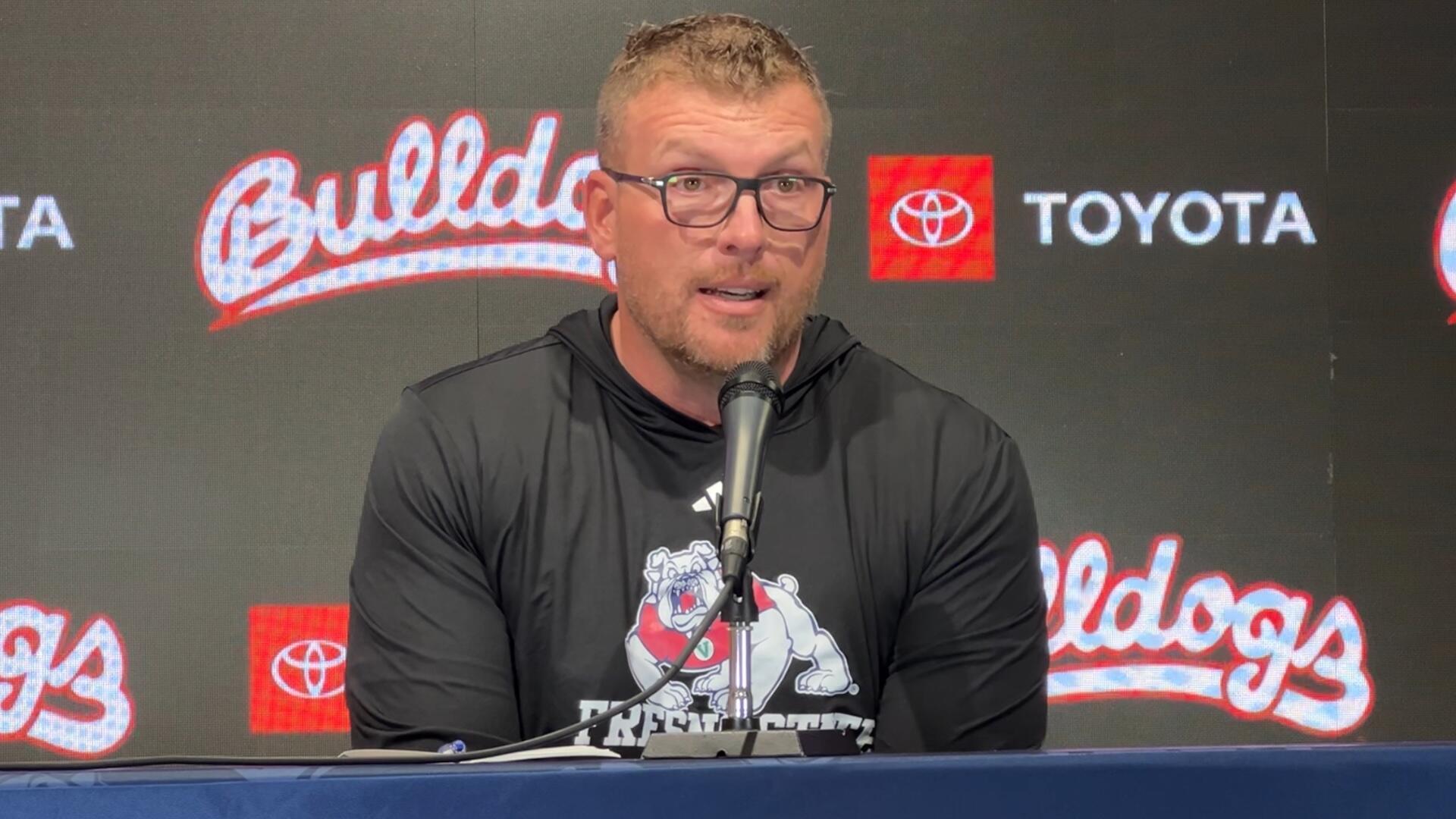 Fresno State coach Matt Entz recaps bye, previews Nevada Stream of ...