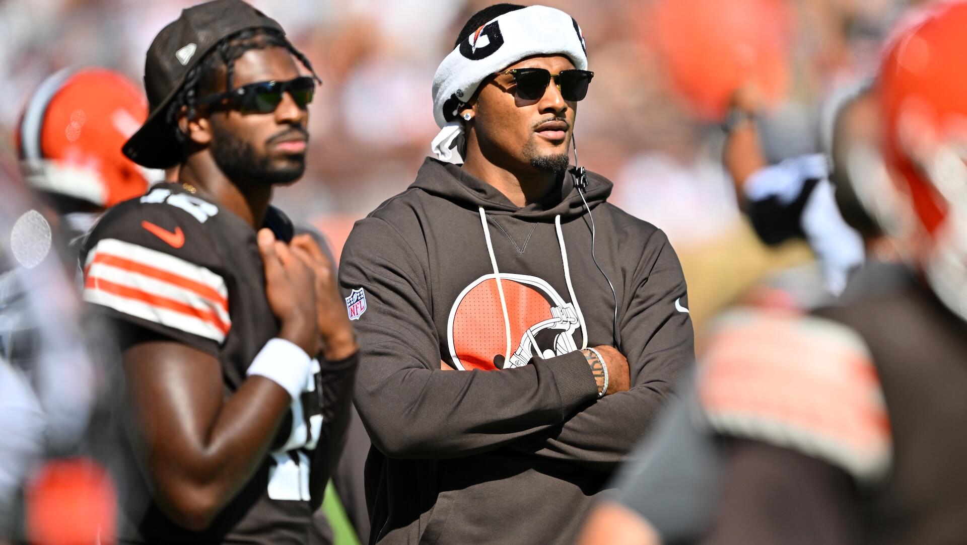 Browns' Deshaun Watson to help Shedeur Sanders from sideline during first NFL start vs. Raiders, per report