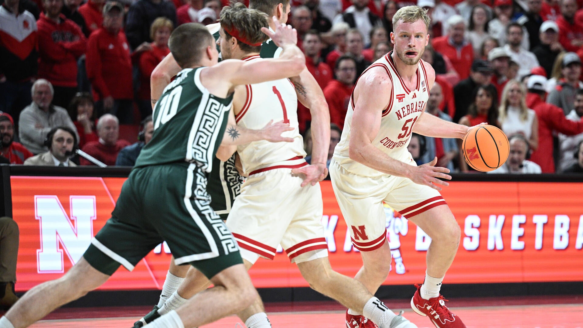 NCAAM Highlights: No. 9 Michigan State at No. 13 Nebraska (1/2)