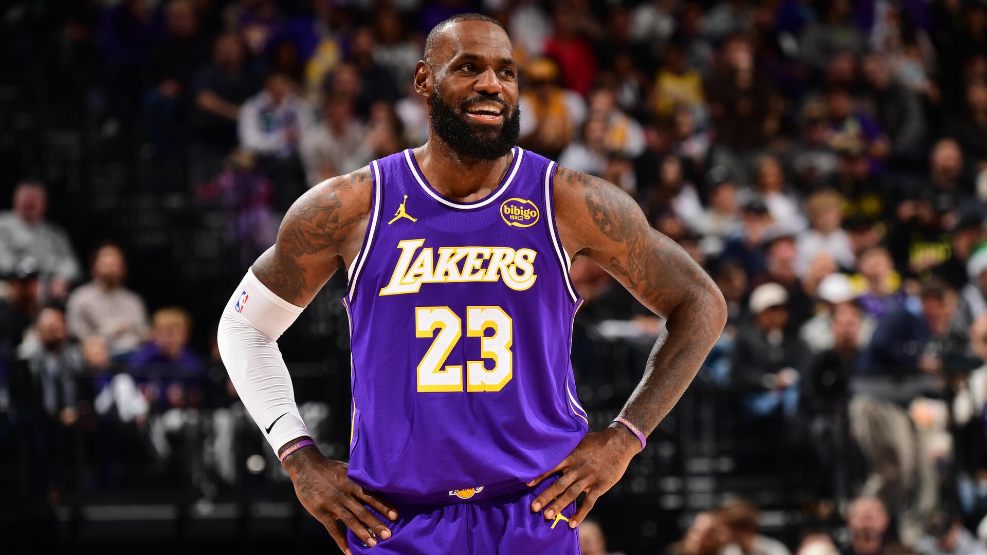 Why is LeBron James wearing a jersey patch? Commemorative badge honors Lakers star's record 23rd NBA season