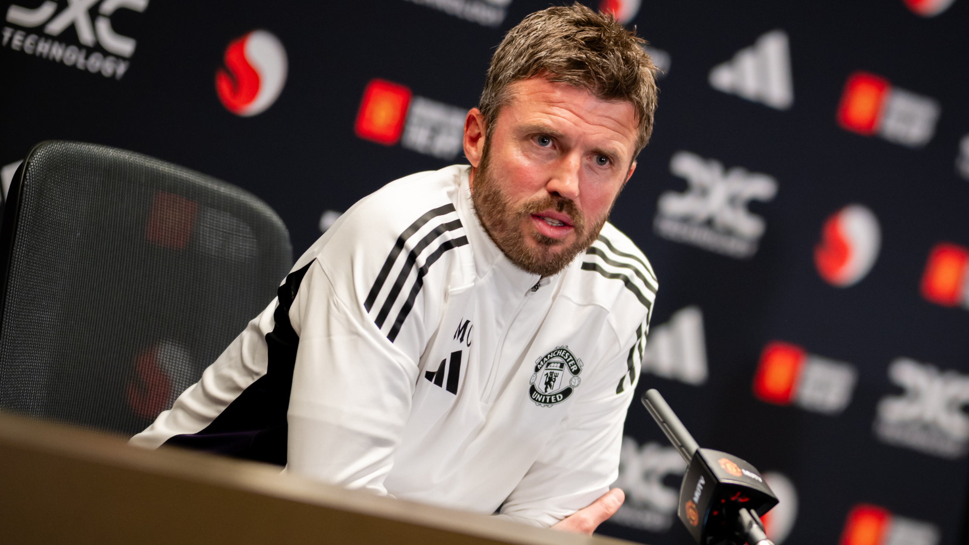 Michael Carrick takes charge as interim boss and aims for 'improvement' ahead of derby with Manchester City