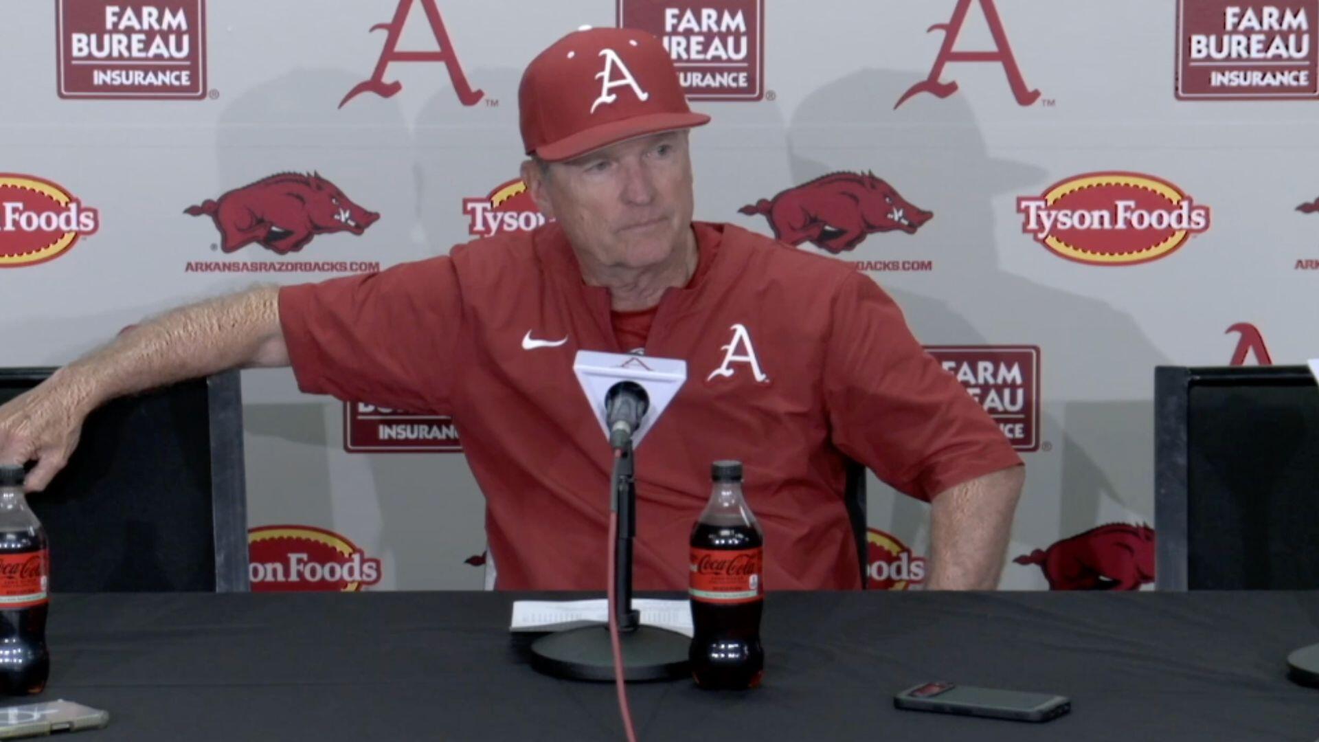Arkansas Dave R Arkansas' Dave Van Horn recaps win over Oral Roberts Stream of General ...