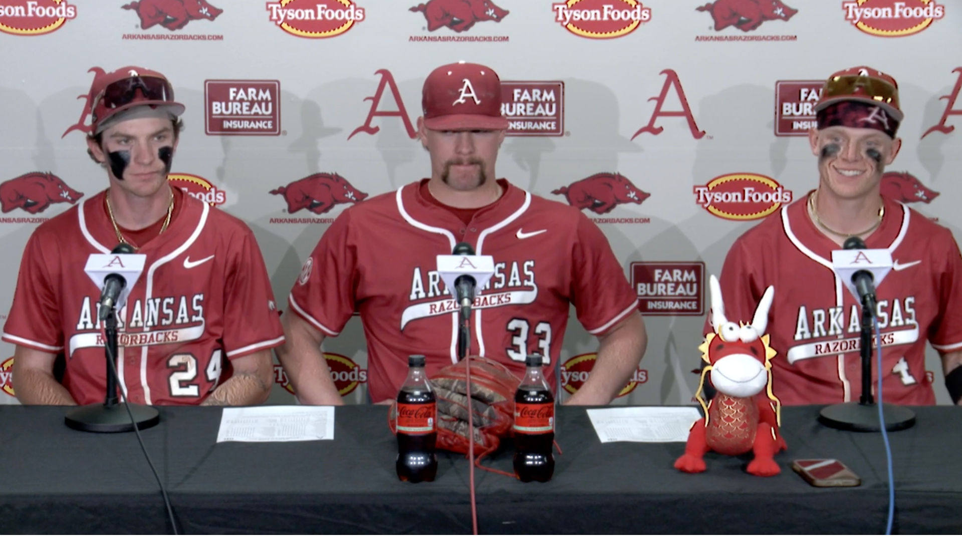 Arkansas' Landon Schaefer, Ethan McElvain and Maika Niu on doubleheader vs. Mississippi State