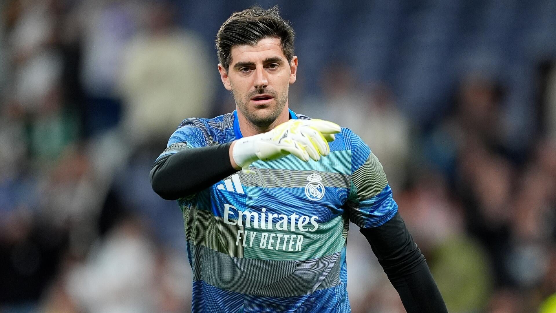 Thibaut Courtois in a Real Madrid goalkeeper kit