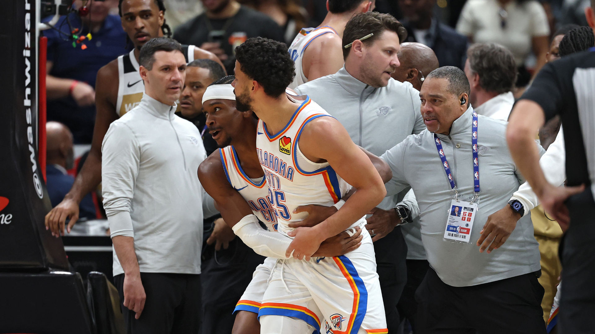 NBA issues suspensions for Thunder-Wizards scuffle that spilled into courtside seats