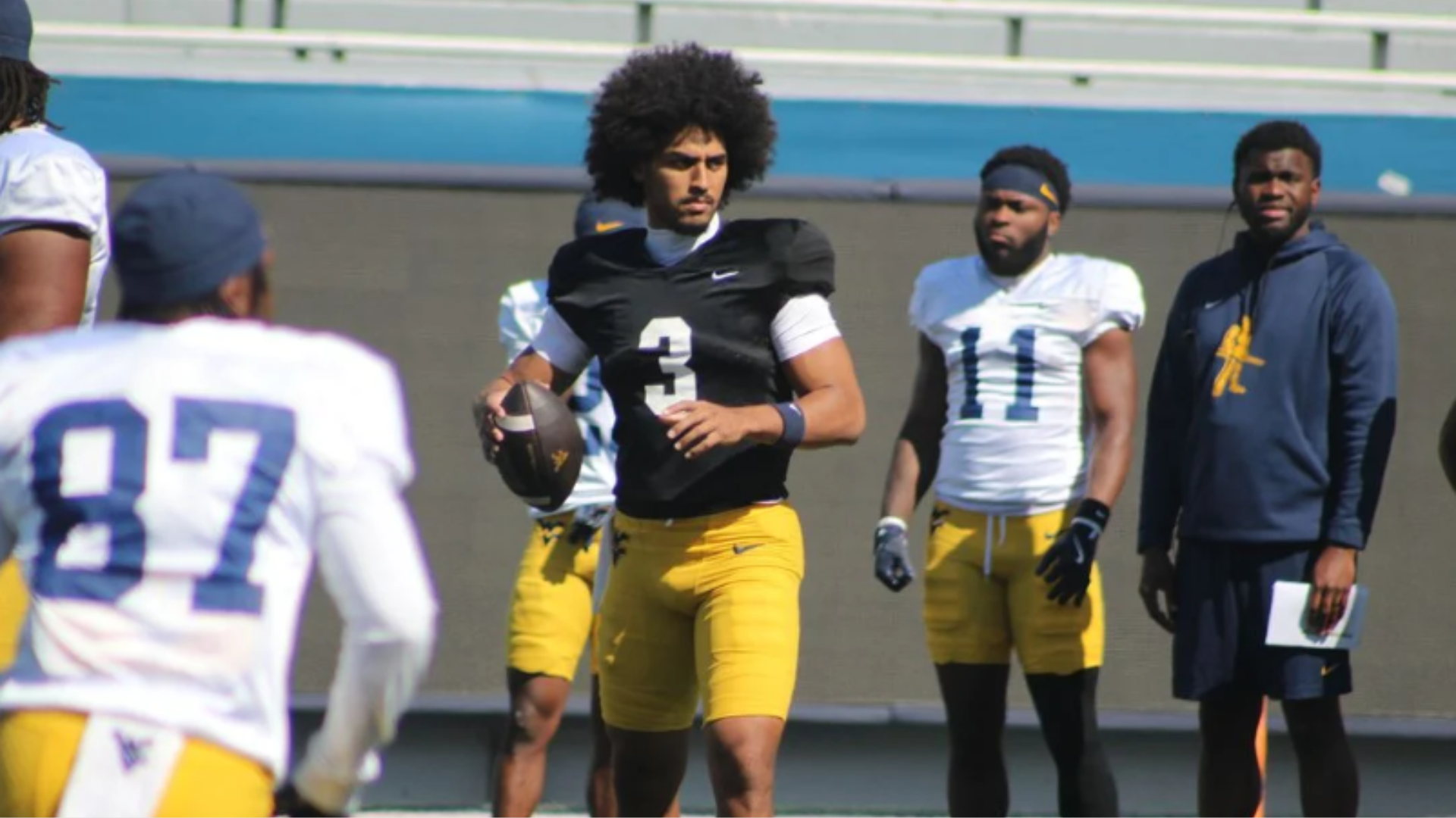 First glimpse at WVU Football in spring practice Stream of General ...