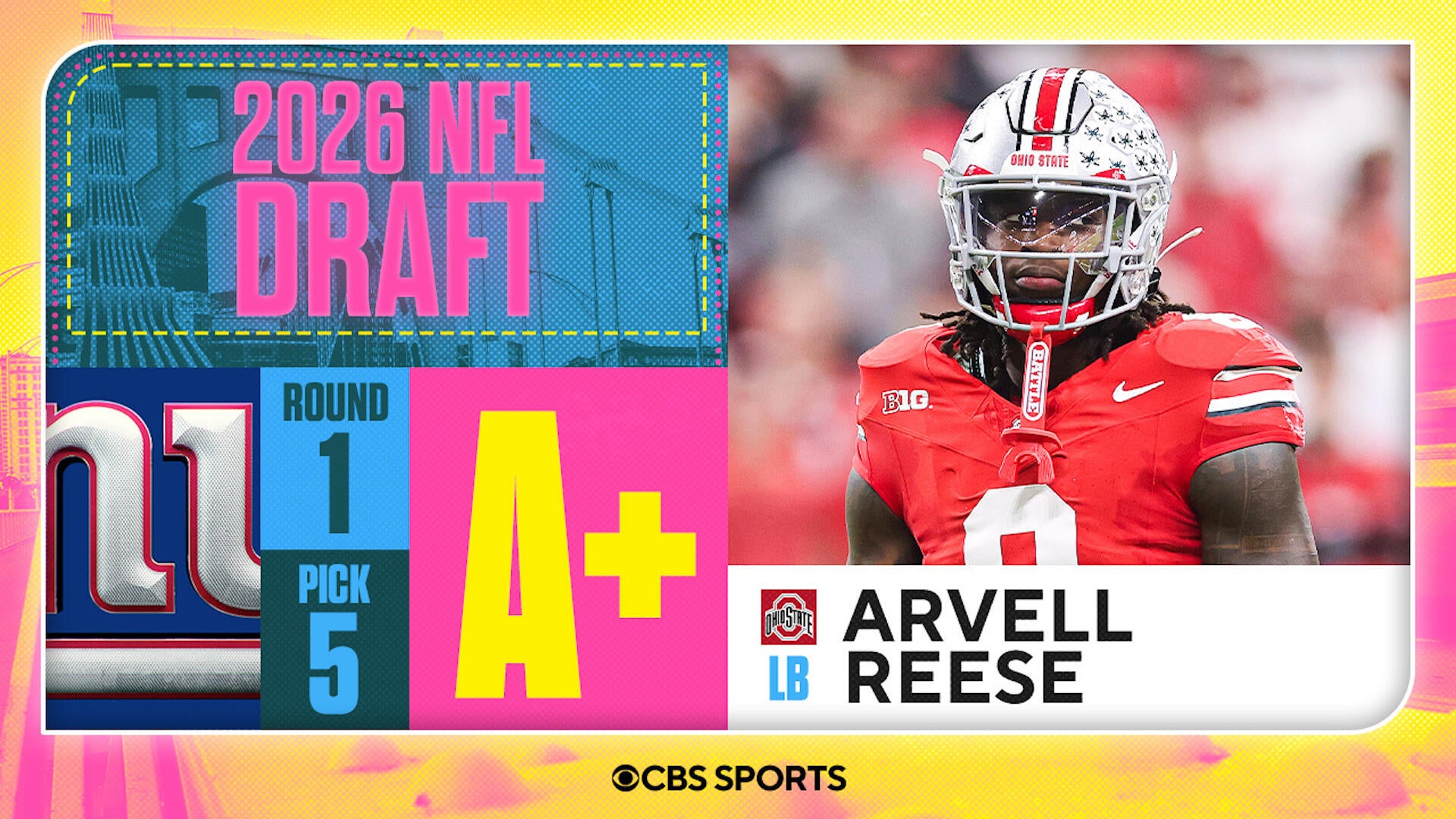 2026 NFL Draft Grades: Giants Select Arvell Reese No. 5