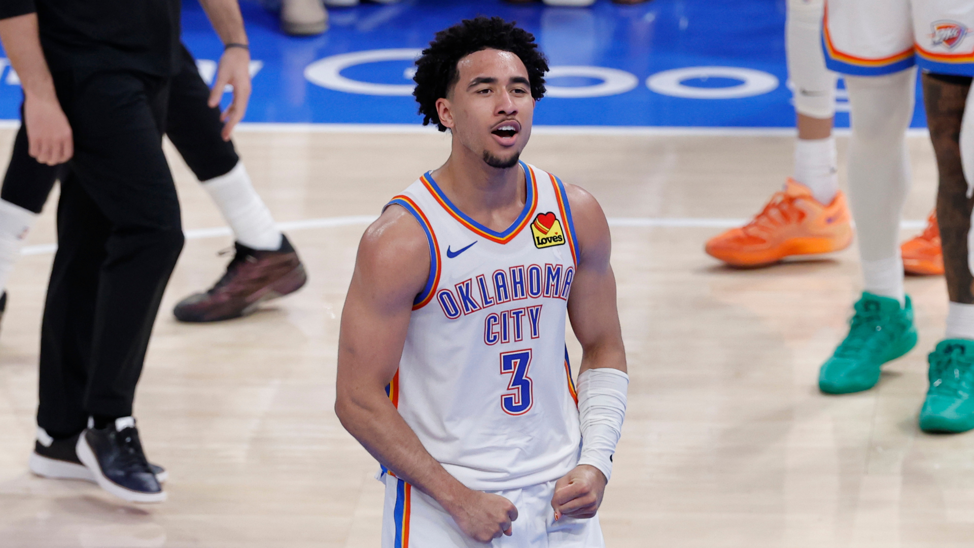 Thunder's Jared McCain on 'crazy' hard foul, Spurs' threat after Game 5