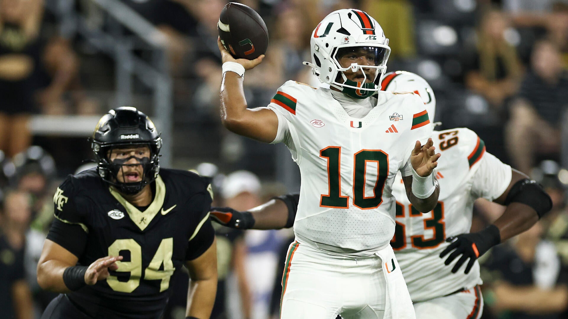 Miami's Darian Mensah shatters ACC record for consecutive completions as Hurricanes outlast Wake Forest