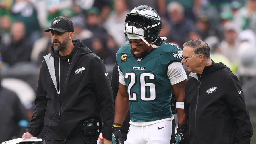 Today at 10:15pm Saquon Barkley injury: Eagles RB ruled out after injuring hamstring vs. Rams