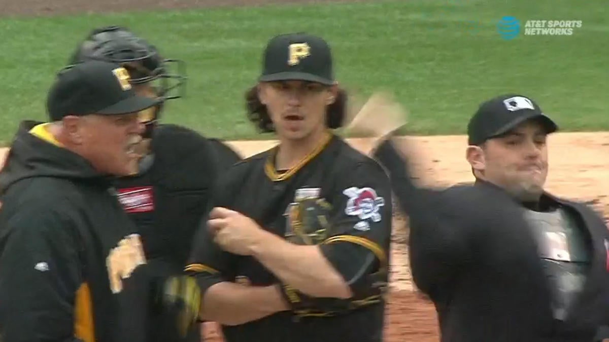WATCH Pirates pitching coach gets ejected during a mound visit