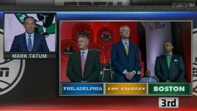 Celtics guard Isaiah Thomas represents his team at the lottery