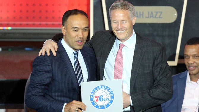 Philadelphia coach Brett Brown is happy about the No. 1 pick