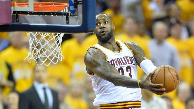 LeBron James' reverse dunk against the Raptors