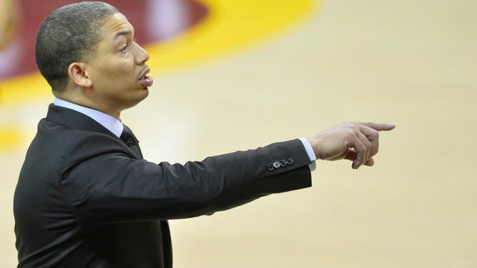 Tyronn Lue points during Eastern Conference finals