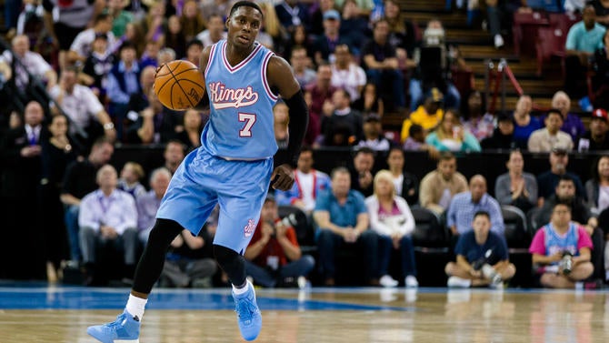 Kings' Darren Collison brings the ball up