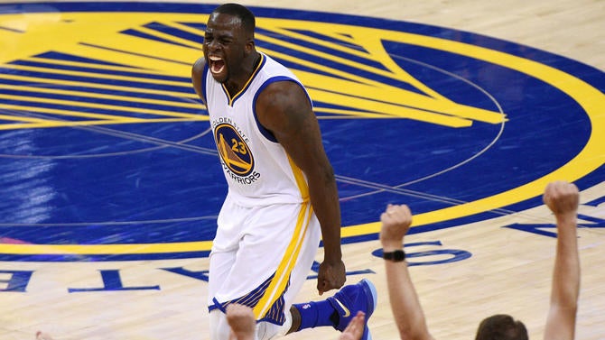 Draymond Green screams in Game 2