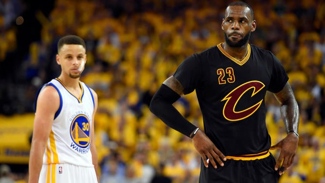 LeBron James and Stephen Curry in Game 5