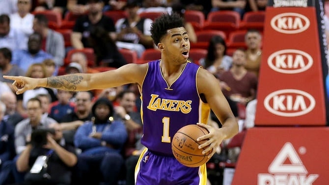 D'Angelo Russell looks upset