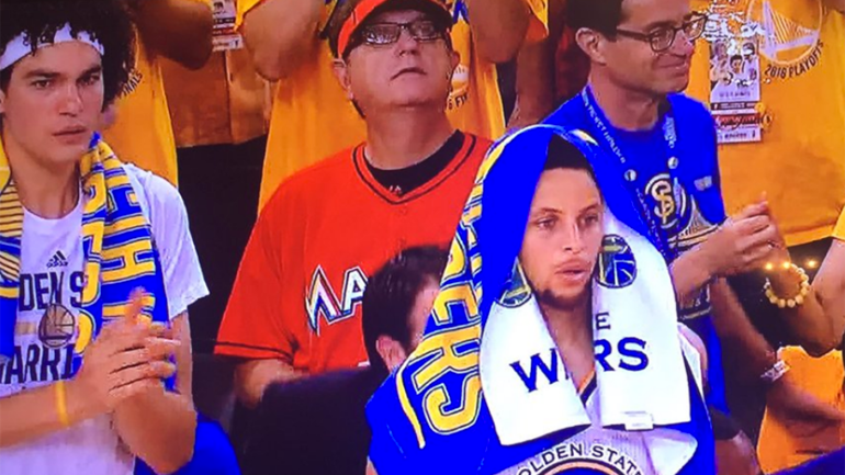 guy with marlins jersey at world series