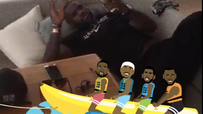 LeBron James chills out