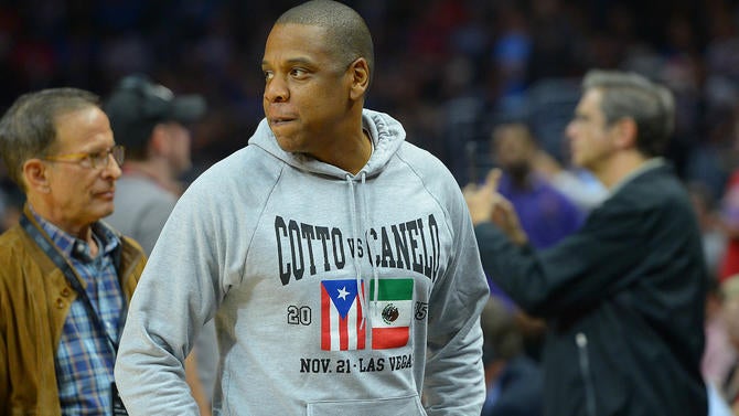 Jay-Z at a Clippers-Warriors game