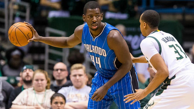 Andrew Nicholson with the ball in his hands
