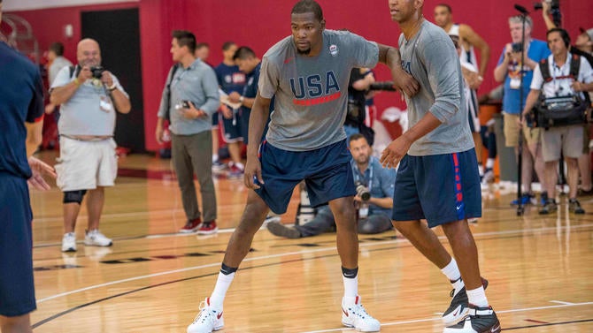 Kevin Durant at Team USA practice in Vegas