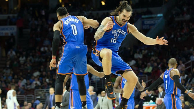 Russell Westbrook and Steven Adams are excited