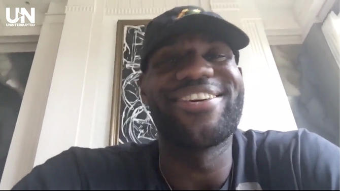 LeBron James is happy