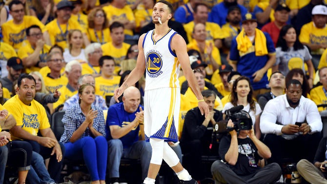 Stephen Curry frustrated in the Finals