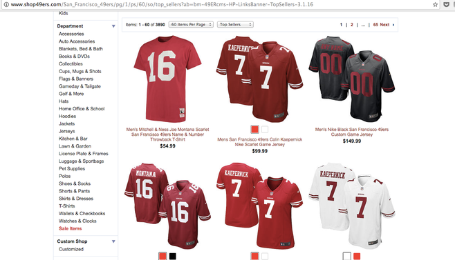colinkaepernick49ersteamstorejerseysales.png