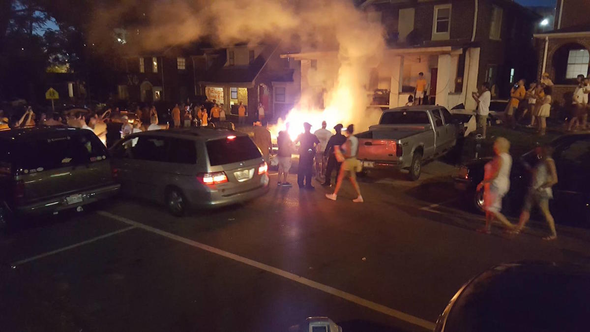 LOOK Tennessee fans are burning couches in celebration of beating