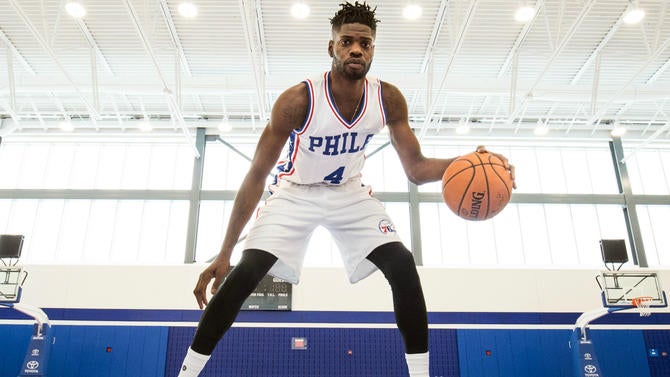 Nerlens Noel at the Sixers' new practice facility