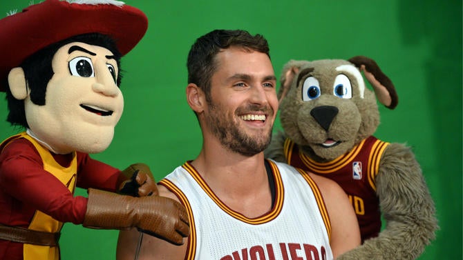 Kevin Love and friends at media day