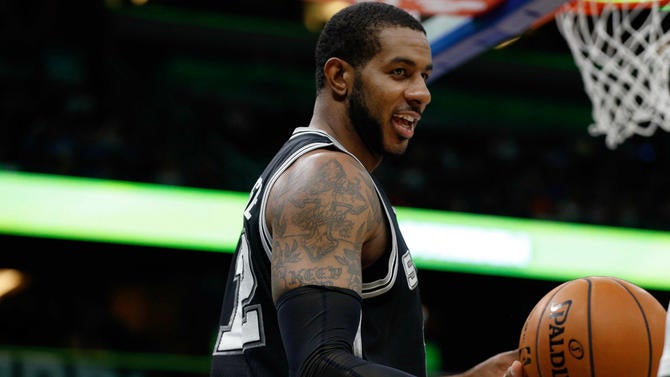 LaMarcus Aldridge in preseason for Spurs