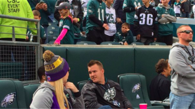 WATCH: Mike Trout celebrates Eagles touchdown at the Linc 