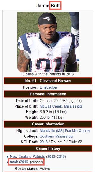 LOOK: Jamie Collins was traded and Patriots fans destroyed his Wikipedia  page 