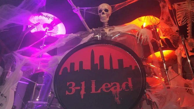 3-1 lead decoration on drum head at LeBron James' Halloween party