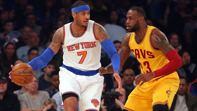 Carmelo Anthony and LeBron James at MSG