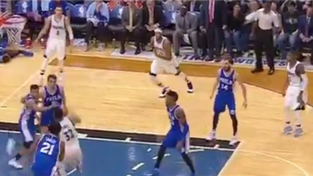 Watch Karl Towns Fakes Out Joel Embiid Dunks On 76ers