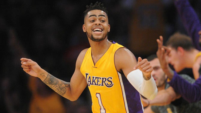 D'Angelo Russell looks happy