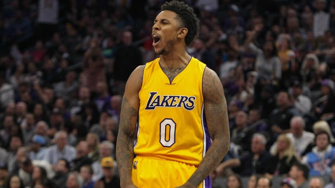 Nick Young looks happy