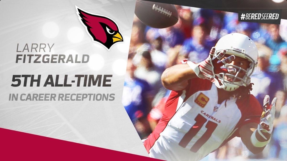 Larry Fitzgerald moves into 2nd on NFL's all-time receptions list