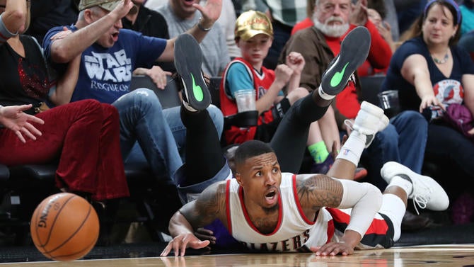 Damian Lillard on the floor