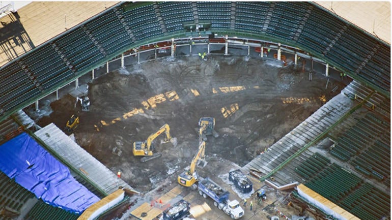 LOOK: Wrigley Field renovations continue now behind home plate ...