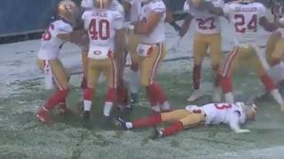 NFL players are making snow angels, and one of them got penalized for it 