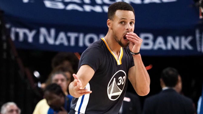 Stephen Curry looks surprised